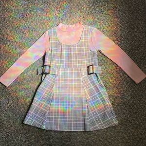 💖BOGO💖 Girls Pink and Grey Plaid Long sleeve Dress